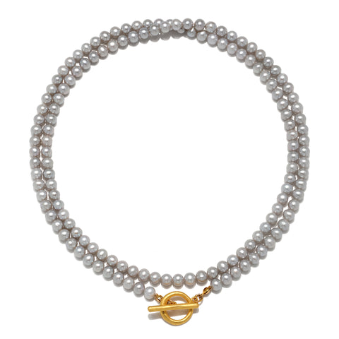 Convertible Grey Pearl Necklace