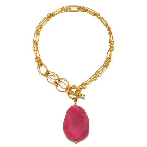 Agnes Convertible Necklace- Pink