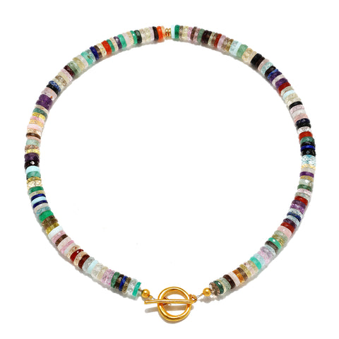 Misty Rainbow Beaded Heishi Necklace