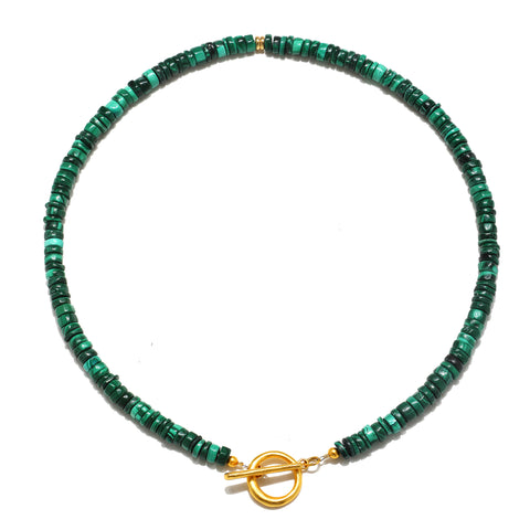 Malachite Beaded Choker Necklace