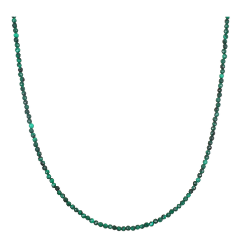 Faceted Malachite Necklace - 14"