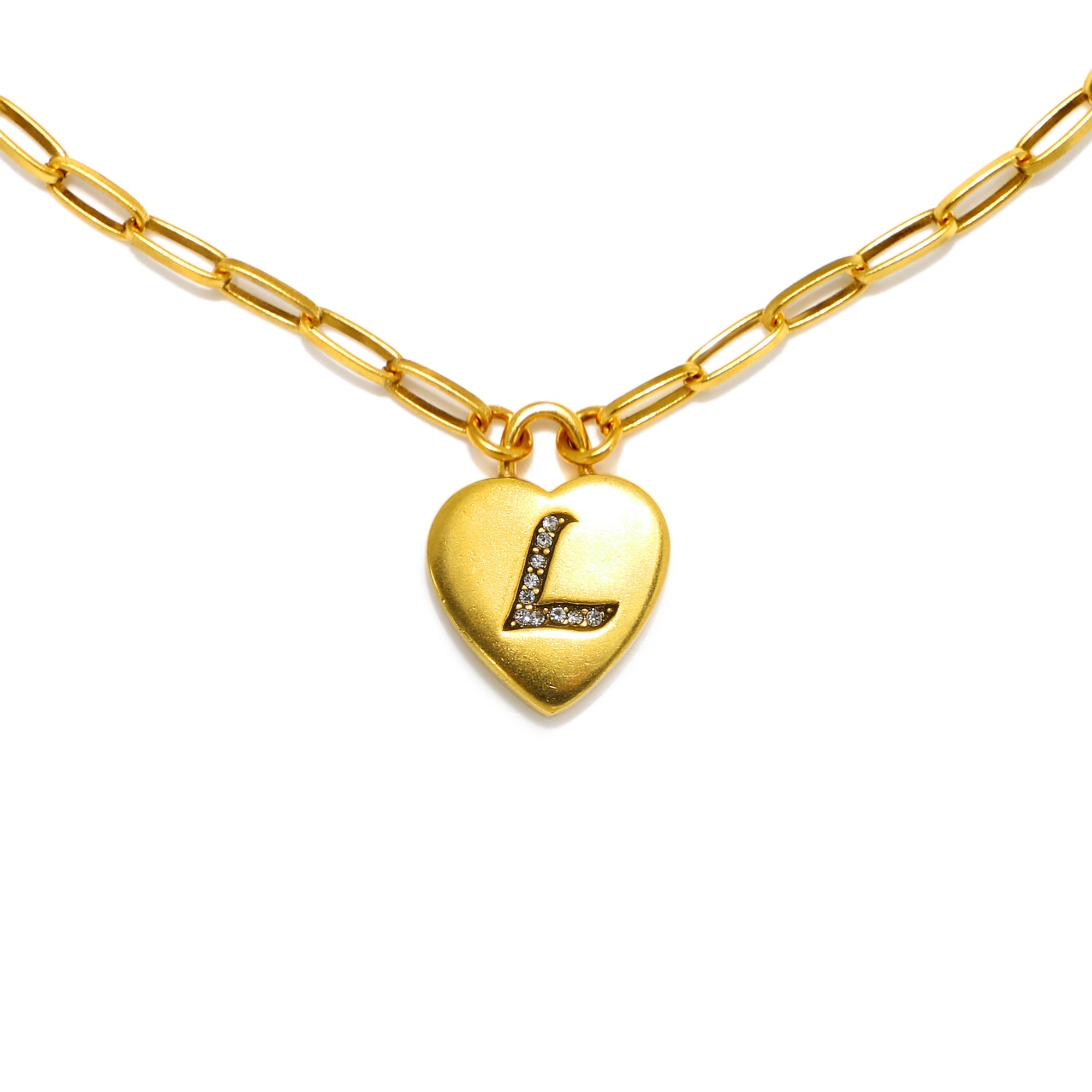 14K Solid Yellow Rose Gold Heart Initial Letter Pendant Singapore Chain  Necklace Set - A-Z Any Alphabet Flower Charm